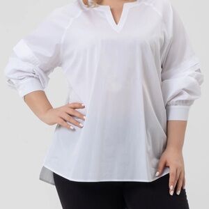 NWT HARSHMAN Callet Women's White Blouse 1X